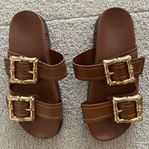 Schutz   Brown with Gold Buckles size 6.5  
Worn 1 time
